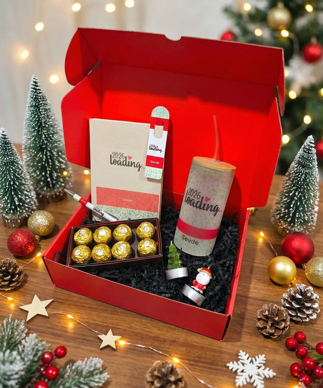 2026 Loading… Pipetli Cam Suluk Yılbaşı Hediye Kutusu