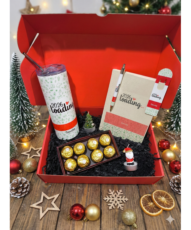 2026 Loading… Pipetli Çelik Termos Yılbaşı Hediye Kutusu