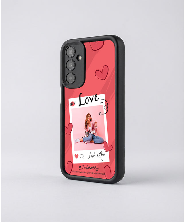 Kişiye Özel Samsung A Serisi Telefon Kılıfı Polaroid Love Kalp (Fotoğraflı & İsimli) | tasarla kutla