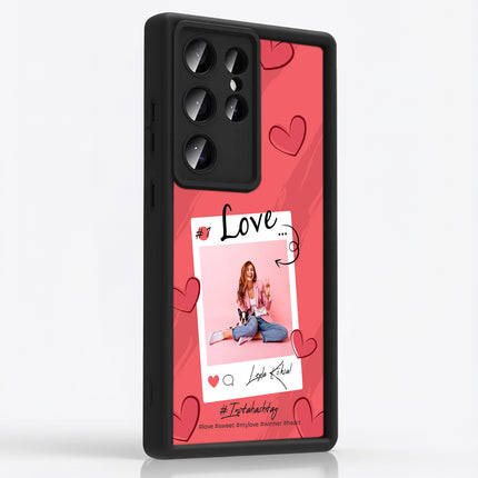 Kişiye Özel Samsung A Serisi Telefon Kılıfı Polaroid Love Kalp (Fotoğraflı & İsimli) | tasarla kutla