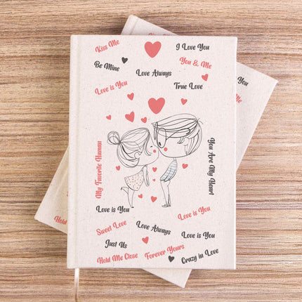 Sevgili Öpücük Kanvas Defter (14x20)