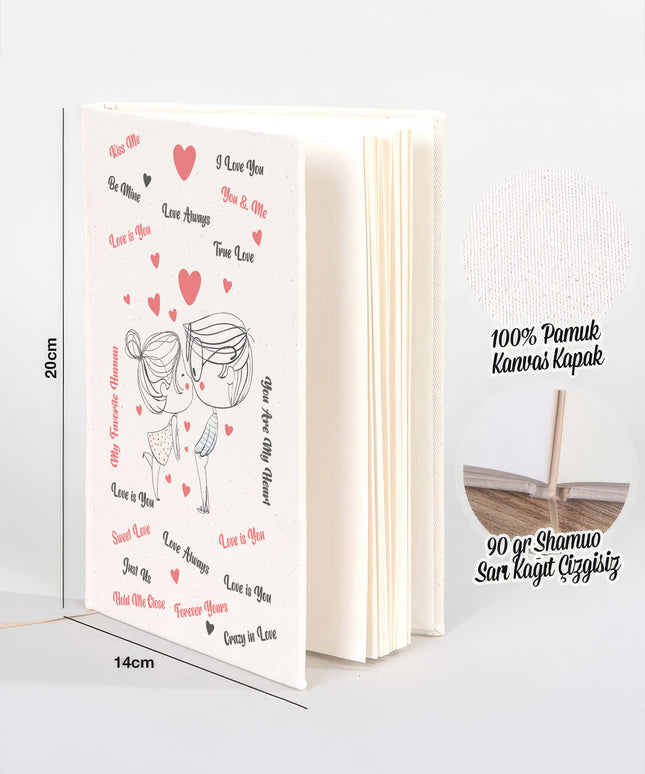 Sevgili Öpücük Kanvas Defter (14x20)