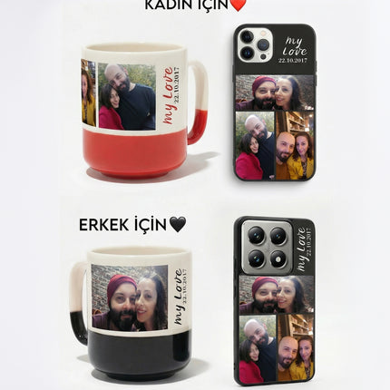 Kişiye Özel Kupa Bardak & iPhone Telefon Kılıfı Seti (Fotoğraflı)