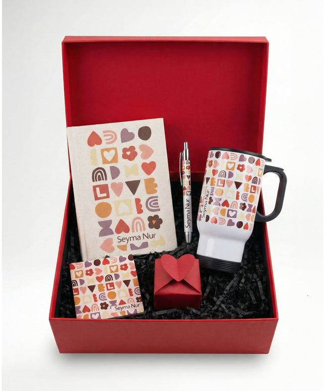 LoveDesen Kulplu Metal Termos Özel Kutu (İsim Baskılı)