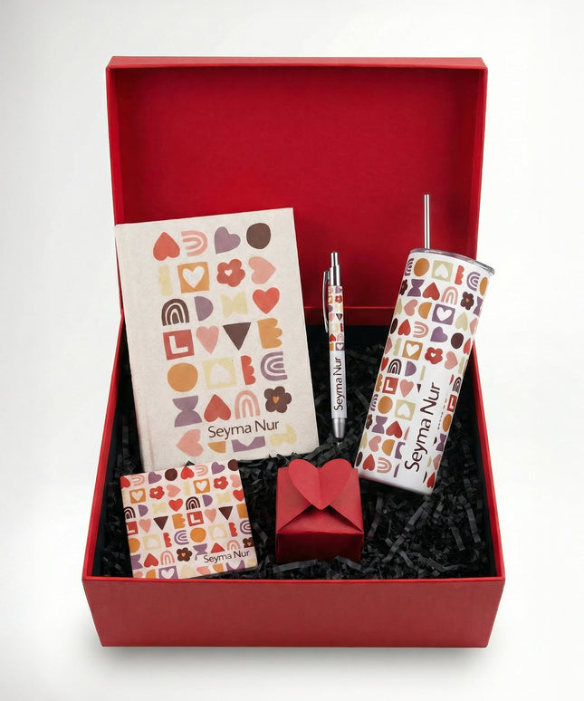 LoveDesen Metal Pipetli Termos Özel Kutu (İsim Baskılı)