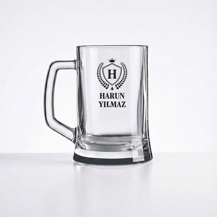 İsim Baskılı Bira Bardağı (Siyah Harf Baskı) – 395 ml / 500 ml / 660 ml