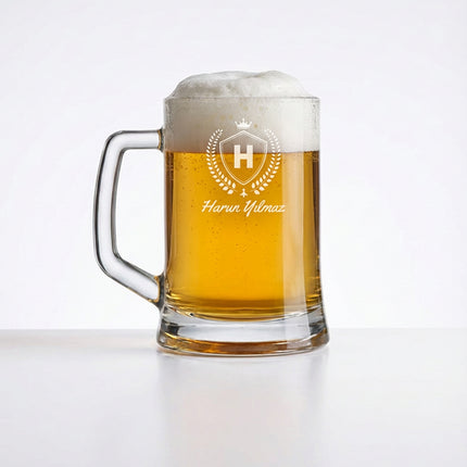 İsim Baskılı Bira Bardağı (Beyaz Harf Baskı) – 395 ml / 500 ml / 660 ml