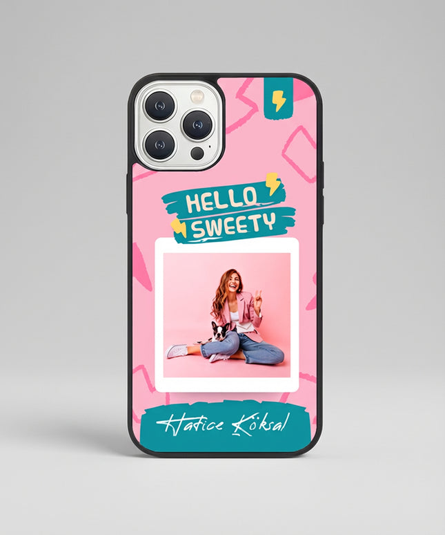 Kişiye Özel iPhone Telefon Kılıfı Polaroid Pembe (Fotoğraflı & İsimli) | tasarla kutla