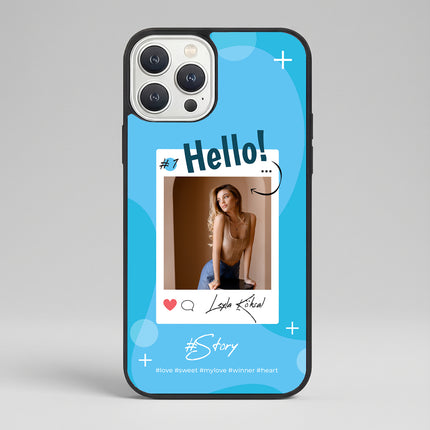 Kişiye Özel iPhone Telefon Kılıfı Polaroid Hello (Fotoğraflı & İsimli) | tasarla kutla
