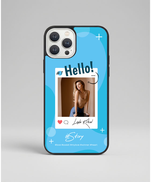 Kişiye Özel iPhone Telefon Kılıfı Polaroid Hello (Fotoğraflı & İsimli) | tasarla kutla