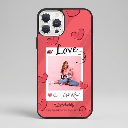 Kişiye Özel iPhone Telefon Kılıfı Polaroid Love Kalp (Fotoğraflı & İsimli) | tasarla kutla