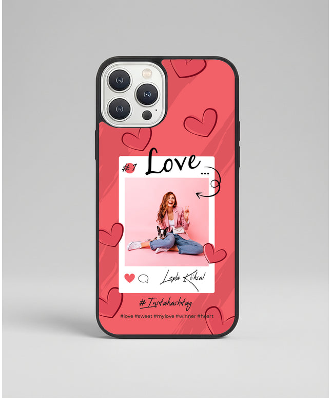 Kişiye Özel iPhone Telefon Kılıfı Polaroid Love Kalp (Fotoğraflı & İsimli) | tasarla kutla