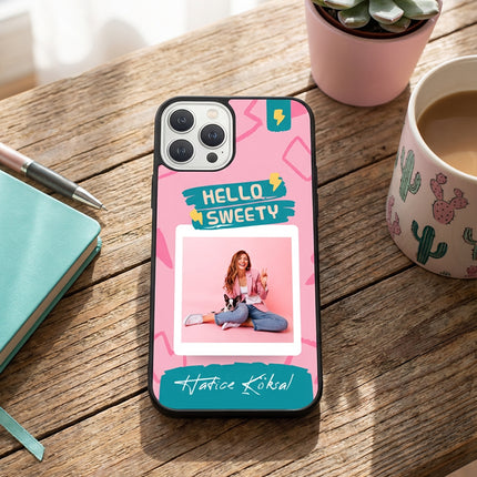 Kişiye Özel iPhone Telefon Kılıfı Polaroid Pembe (Fotoğraflı & İsimli) | tasarla kutla