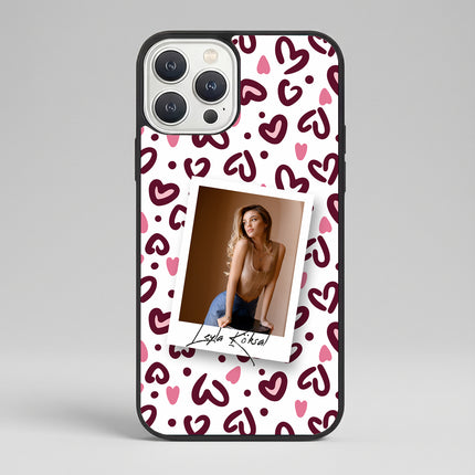Kişiye Özel iPhone Telefon Kılıfı Polaroid Kalpli (Fotoğraflı & İsimli) | tasarla kutla