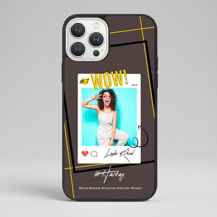 Kişiye Özel iPhone Telefon Kılıfı Polaroid WOW (Fotoğraflı & İsimli) | tasarla kutla