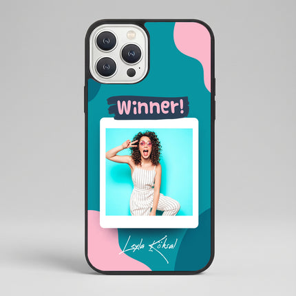 Kişiye Özel iPhone Telefon Kılıfı Polaroid Winner (Fotoğraflı & İsimli) | tasarla kutla