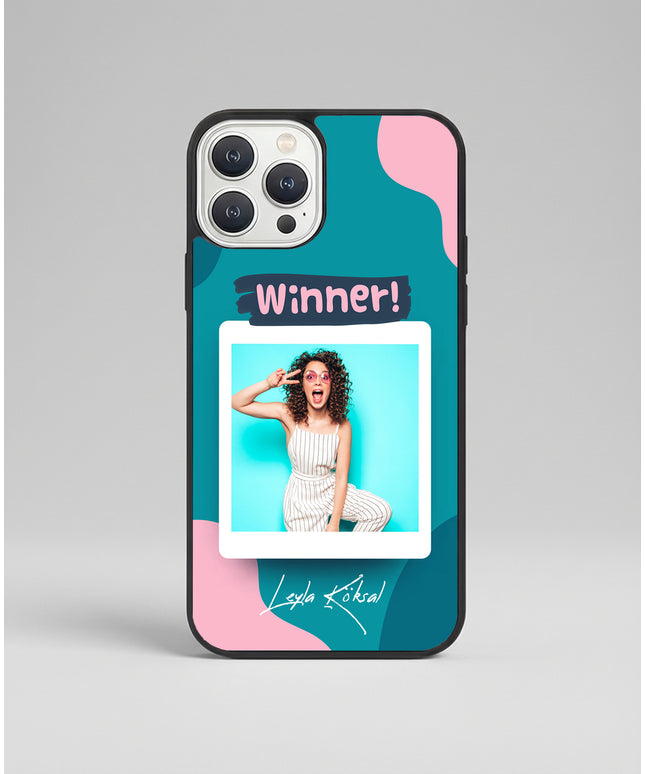 Kişiye Özel iPhone Telefon Kılıfı Polaroid Winner (Fotoğraflı & İsimli) | tasarla kutla