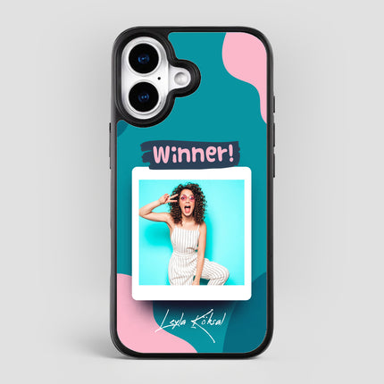 Kişiye Özel iPhone Telefon Kılıfı Polaroid Winner (Fotoğraflı & İsimli) | tasarla kutla