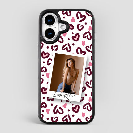 Kişiye Özel iPhone Telefon Kılıfı Polaroid Kalpli (Fotoğraflı & İsimli) | tasarla kutla