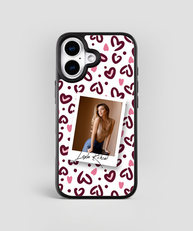 Kişiye Özel iPhone Telefon Kılıfı Polaroid Kalpli (Fotoğraflı & İsimli) | tasarla kutla