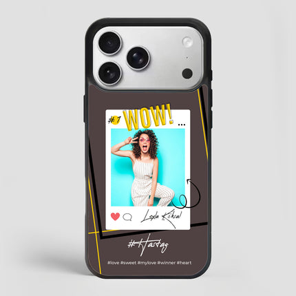 Kişiye Özel iPhone Telefon Kılıfı Polaroid WOW (Fotoğraflı & İsimli) | tasarla kutla
