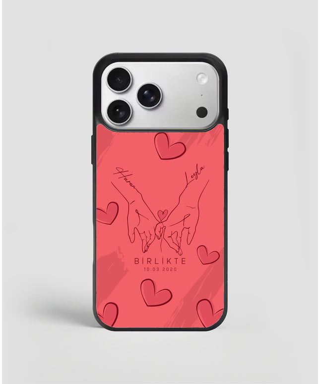 Kişiye Özel iPhone Telefon Kılıfı El Ele (İsimli ve Tarihli) | tasarla kutla