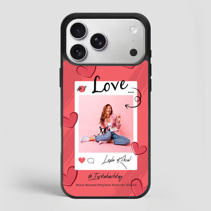 Kişiye Özel iPhone Telefon Kılıfı Polaroid Love Kalp (Fotoğraflı & İsimli) | tasarla kutla