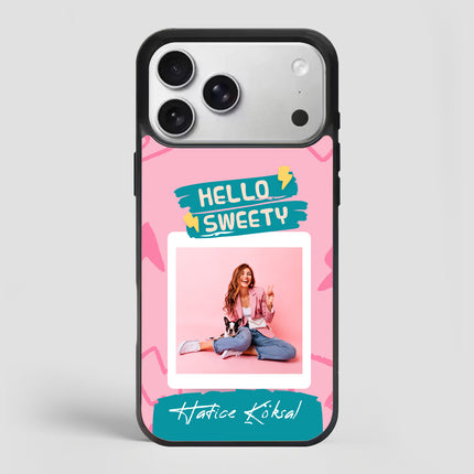 Kişiye Özel iPhone Telefon Kılıfı Polaroid Pembe (Fotoğraflı & İsimli) | tasarla kutla