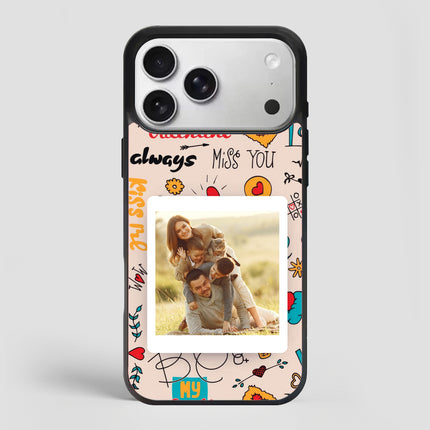 Kişiye Özel iPhone Telefon Kılıfı Polaroid Love Kiss (Fotoğraflı & İsimli) | tasarla kutla
