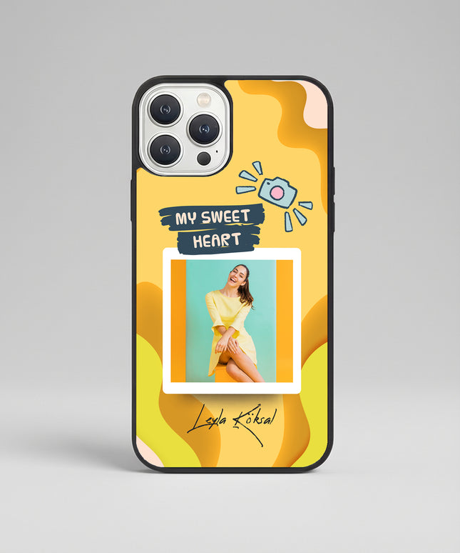 Kişiye Özel iPhone Telefon Kılıfı Polaroid Sarı Sweet (Fotoğraflı & İsimli) | tasarla kutla