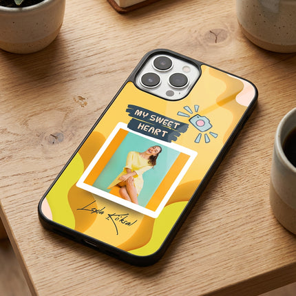 Kişiye Özel iPhone Telefon Kılıfı Polaroid Sarı Sweet (Fotoğraflı & İsimli) | tasarla kutla