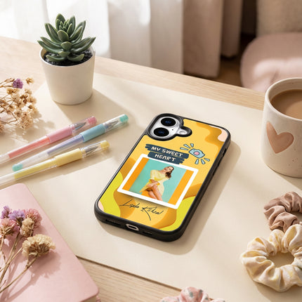 Kişiye Özel iPhone Telefon Kılıfı Polaroid Sarı Sweet (Fotoğraflı & İsimli) | tasarla kutla