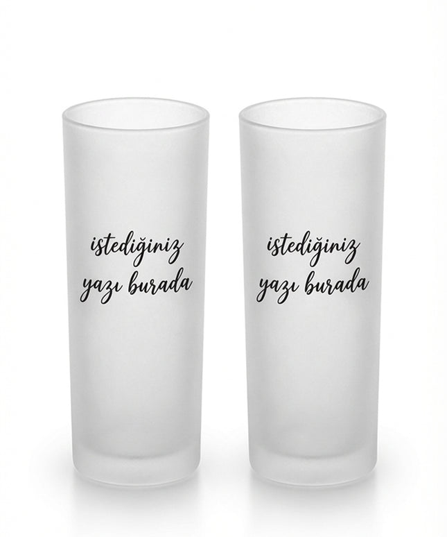 Özelleştirilebilir 2’li Rakı Bardağı (Şeffaf ve Buzlu)